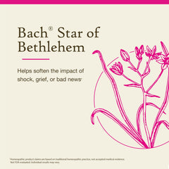 Bach Star of Bethlehem bottle label shows vegan, gluten-free floral remedy for emotional balance