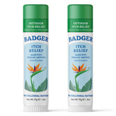 Badger Bug Bite Itch Relief Stick applied on skin for quick cooling relief.