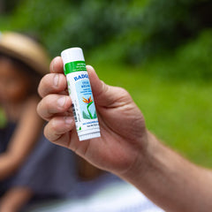 Badger Bug Bite Itch Relief Stick travel size ready for outdoor adventures.