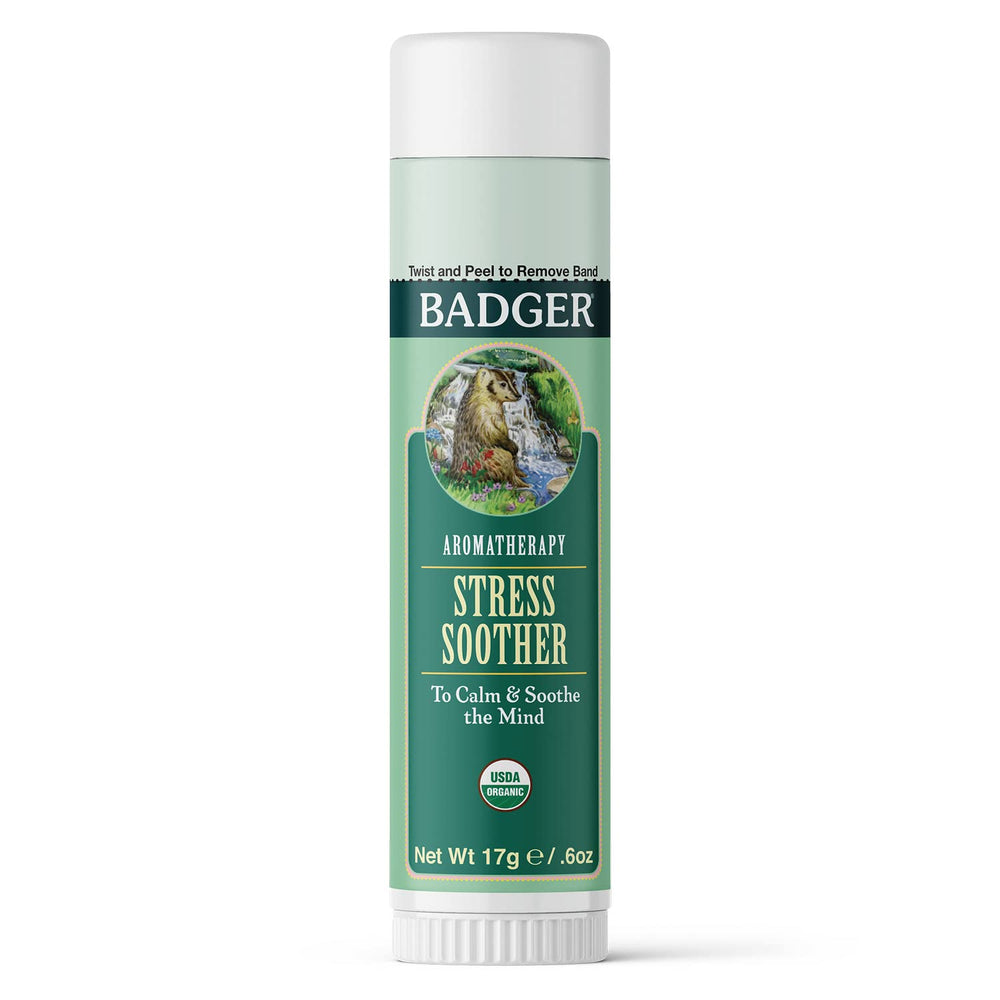 Badger Stress Soother Balm stick-application for quick calm on the go