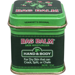 Bag Balm balsamo medicado en lata de 1oz lista para uso diario en piel seca.