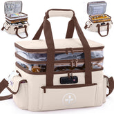 BAGSFY 3-Tier Medicine Organizer front view showing roomy compartments for pills and bottles