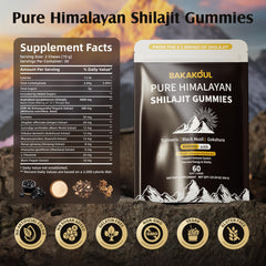 BAKAKOUL Shilajit Gummies con ashwagandha, apoyo inmunitario suave