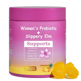 Bakong Her Juicy Gummies pineapple bottle promoting a tasty daily probiotic routine.