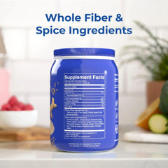 Balance of Nature Fiber & Spice mixing in water demonstrates convenient inclusion in your routine.