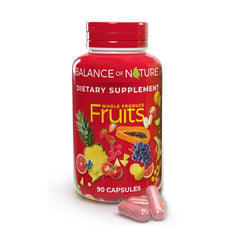 Balance of Nature Whole Fruits bottle for a convenient daily wellness routine.