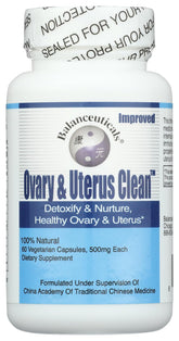 Balanceuticals Ovary & Uterus Clean bottle on shelf promoting daily balance