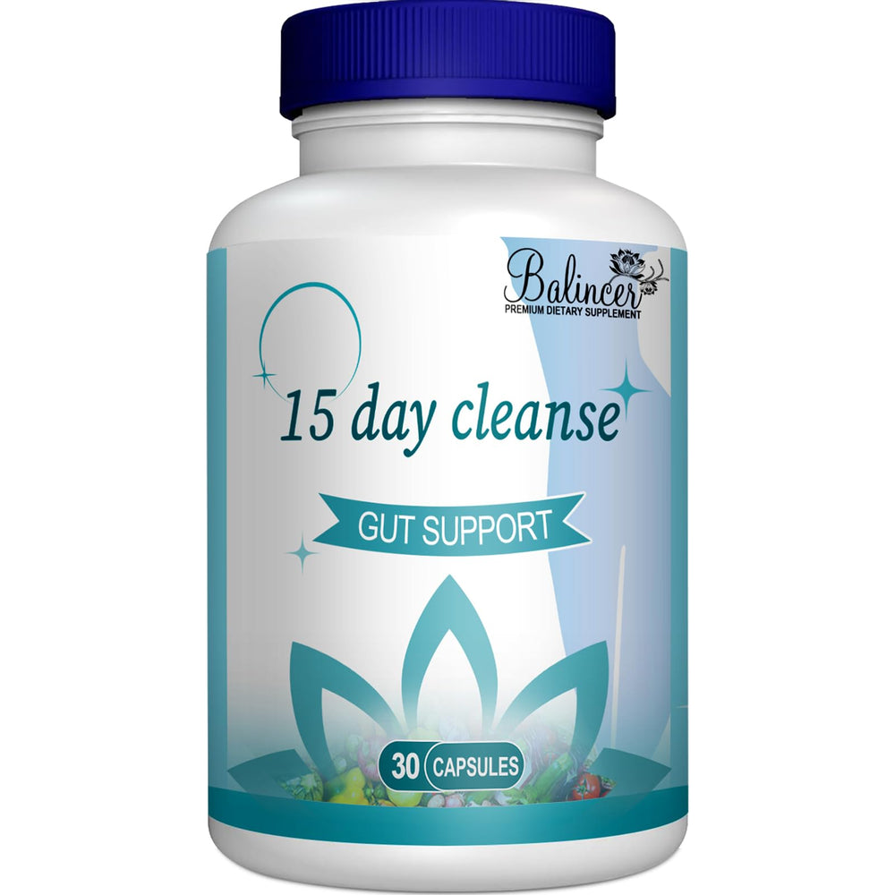 Balincer 15 Day Cleanse bottle – convenient gut support capsules.