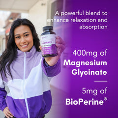 BallBuff magnesium glycinate bottle pour illustrating easy daily intake