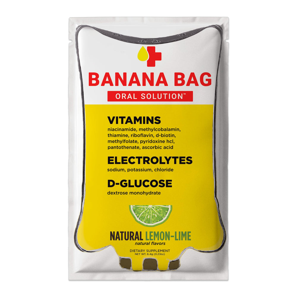 Banana Bag Balance bottle pour for quick hydration after workouts.