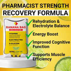 Banana Bag Packet dissolve and stir for easy on-the-go hydration.