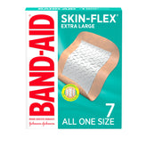 Band-Aid Brand Skin-Flex vendajes en caja, tamaño extra grande para protección diaria.