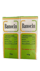 Banocin polvo antibiótico 10 g en caja.