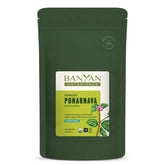Banyan Botanicals Punarnava powder bottle supports daily wellness with a convenient organic supplement.