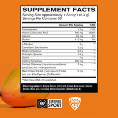 Bare Flight scoop beside powder demonstrates quick energy boost for training sessions.