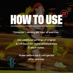 BARE G1M Sport RTD label highlights electrolytes and carbs for sustained endurance sessions