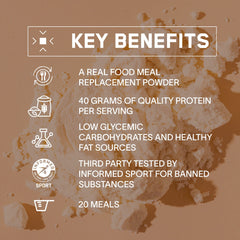 Mixing Bare Performance Nutrition Strong Food Cinnamon Roll with water or milk for balanced nutrition.