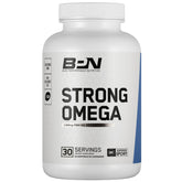 BARE PERFORMANCE NUTRITION Strong Omega soft gel bottle highlighting 1290mg fish oil for heart support