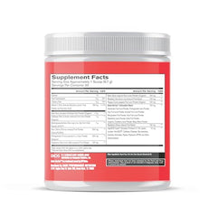 Bare Performance Nutrition Strong Reds powder jar with scoop ready for nutrient-rich servings.
