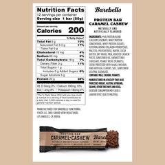 Barebells Caramel Cashew bar in hand signals a chewy, indulgent protein treat