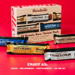 Barebells caramel-cashew bar with smooth caramel flavor and satisfying protein