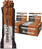 Barebells Cookies and Caramel bar pack shot highlighting a high-protein on-the-go snack