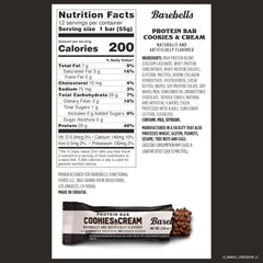 Barebells Cookies & Cream bar unwrapped: indulgent chocolate flavor for post-workout recovery.