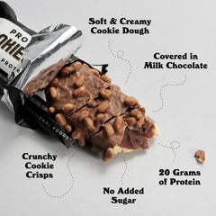 Barebells nutrition label close-up shows 20 g protein per bar.