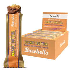 Barebells peanut butter bar nougat crunch; protein-rich snack for on-the-go.