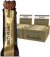 Barebells Salty Peanut bar pack front, convenient protein snack for busy days.