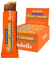 Barebells Soft Bar Salted Peanut Caramel on plate, protein-rich snack