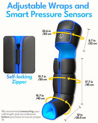 Baregamyan Leg Massager in use on a calf for relaxation