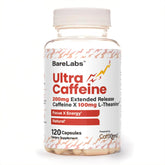 BareLabs Extended-Release Caffeine Pills bottle showing steady energy potential