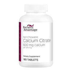 Bariatric Advantage calcium citrate 600 mg bottle supports bone health for post-surgery patients