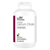 Bariatric Advantage calcium citrate chewable Wild Cherry bottle shown for easy post-surgery calcium support.