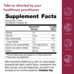 Bariatric Advantage Calcium Citrate Chewy Bites individually wrapped chews ready for on-the-go use