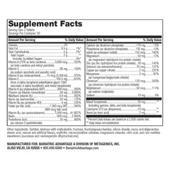Bariatric Advantage bottle closeup shows high potency nutrients and micelle absorption features
