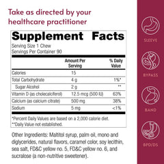 Sugar-free, individually wrapped chews ideal for on-the-go supplementation