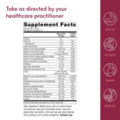 Bariatric Advantage multi chewy bite bottle and label emphasizing nutrient rich formula