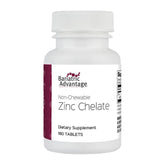Bariatric Advantage non-chewable zinc chelate tablets bottle label highlights immune support potential