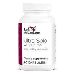 Bariatric Advantage Ultra Solo Without Iron bottle with clear label for daily, easy-use multivitamin