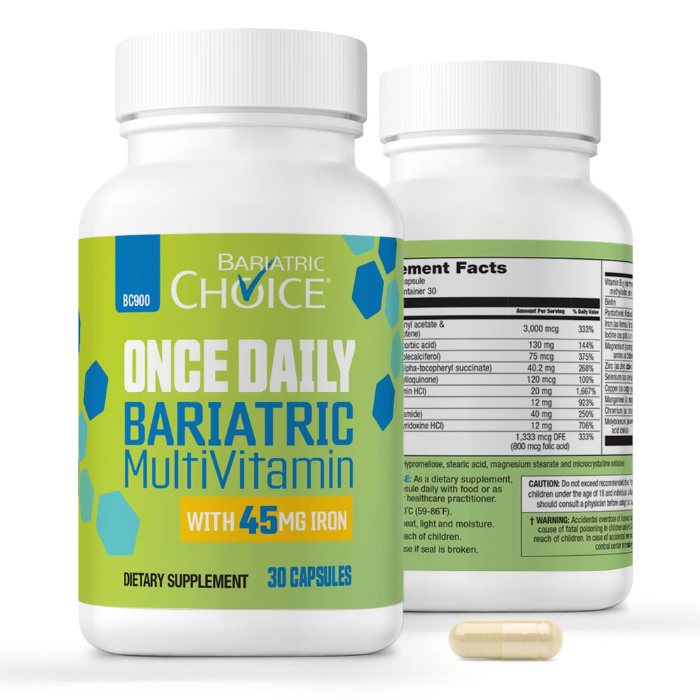 Bariatric Choice Once-Daily bottle seen for convenient daily nutrition after bariatric surgery