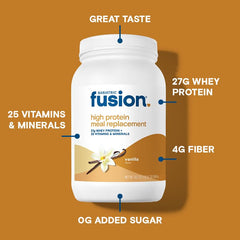 Pouring Bariatric Fusion Vanilla into a shaker for a smooth shake.