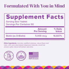 Close-up of BariMelts Biotin melt-tablets for easy absorption.