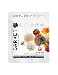 Barker Wellness Co Lions Mane gummies in a bottle supporting focus and natural energy