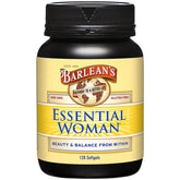 Barlean's Essential Woman softgels bottle for daily hormone balance