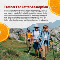 Barlean's Fresh Catch omega-3 label close-up highlighting USA-made quality.