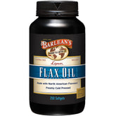 Barlean's Lignan flaxseed oil softgels bottle front highlights omega-3 support