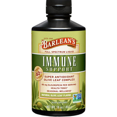 Barlean's Olive Leaf Complex bottle with potent oleuropein for immune support.