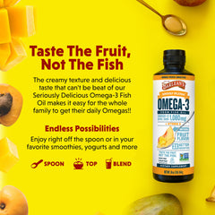Barlean's 1 tablespoon daily dose delivers EPA and DHA with vitamin D3.